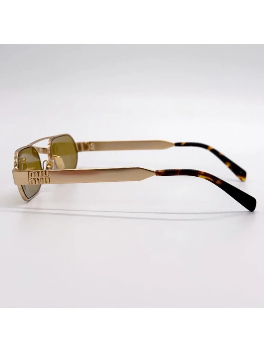 New Miu Miu MUB52S 22M10Y Gold Yellow Women Sunglasses SMU B52
